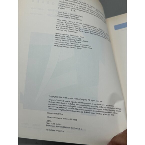 intermediate Algebra text book Sandra Clarkson paperback Houghton Mufflin READ - Picture 5 of 8